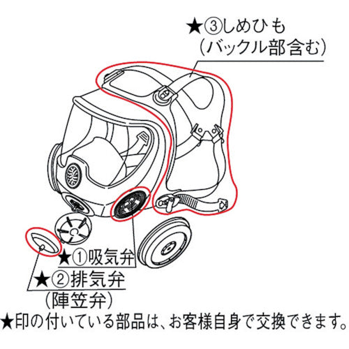 シゲマツ　締めひも　防じん／防毒マスク用交換用部品　50245　1 個