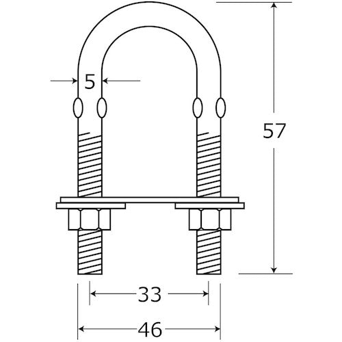 ＷＡＫＩ　ステンＵボルトセット　ＢＫ−７０３　１／４インチＸ３２ＭＭ　BK-703　1 個