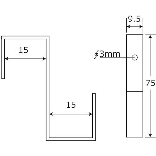 ＷＡＫＩ　吊金具　Ｚ型　１　ＢＫ−３８１　１５Ｘ１５Ｘ７５ＭＭ　BK-381　1 個