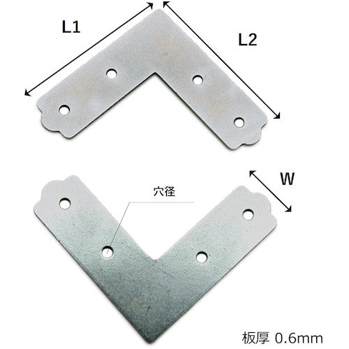ＷＡＫＩ　ユニクロ隅金　平横　ＢＫ−００２　３５　４枚入り　BK-002　1 組