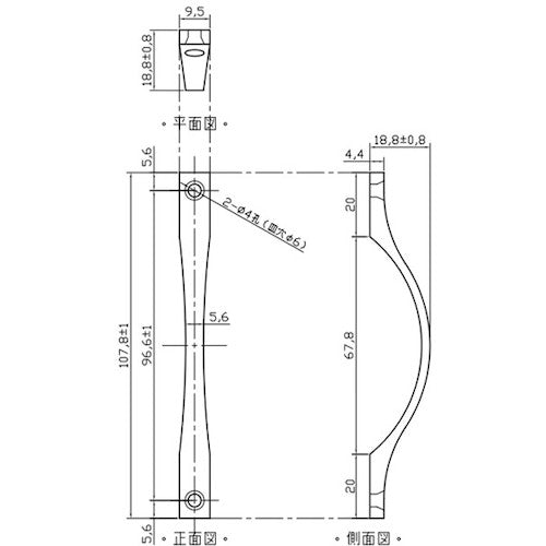 WAKI Smart Fuji Handle C Medium BH-821 108mm BH-821 1 pc