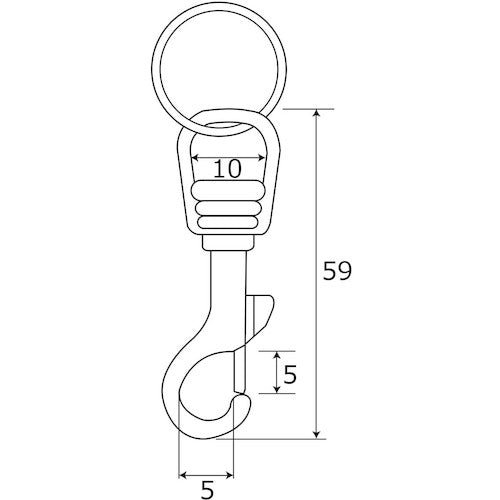 WAKI 링 부착 회전 스냅 BK-599 3/8 인치 BK-599 1개