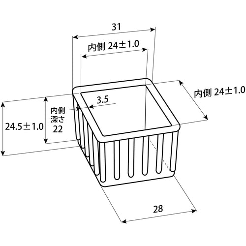 ＷＡＫＩ　イスキャップＢ茶角　ＢＣ−２０２　２４ＭＭ　BC-202　1 個