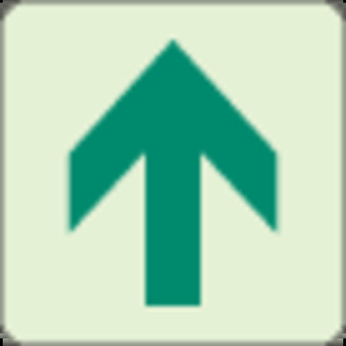 ユニット　床面誘導標識　矢印　蓄光　３００×３００ｍｍ　合成樹脂　829-14A　1 枚