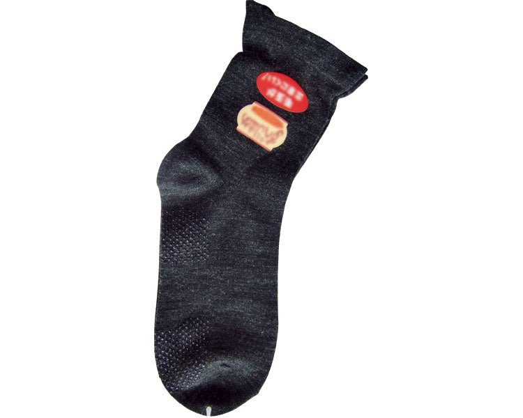 Socks that can be put on with one hand, wool blend, with anti-slip properties, for men / 552S 25-27cm Charcoal 1 pair