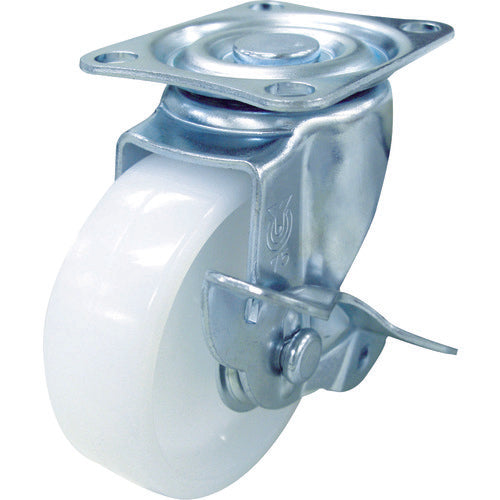 YUEI Plate-type Swivel Caster Nylon Wheel Diameter 75mm with Stopper S-type SG-S Model Mounting Dimensions 55 x 42 SG-75NS 1 pc
