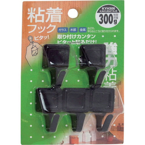 ＷＡＫＩ　粘着フック　ＫＹＨ３０６カクガタ　Ｂ　５個入り　KYH306　1 PK