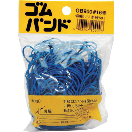 ＷＡＫＩ　ゴムバンド＃１６　ＧＢ−９００　３０Ｇ　１．１Ｘ６０アオ　GB-900　1 個