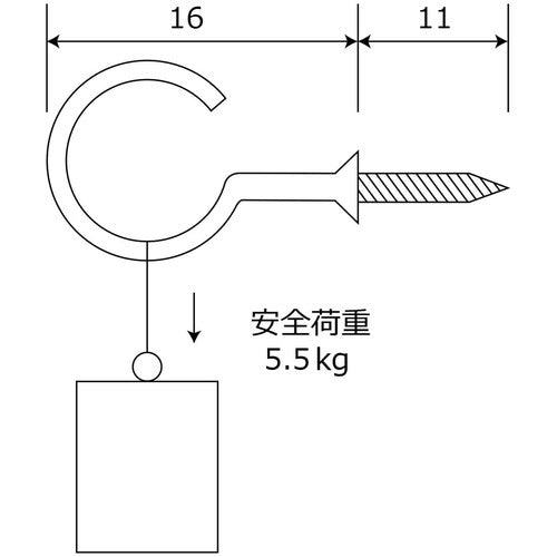 ＷＡＫＩ　鉄ブロンズ洋灯吊　ＳＨ−０２９　１６ＭＭ　８本入り　SH-029　1 PK