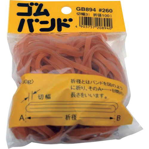 ＷＡＫＩ　ゴムバンド＃２６０　ＧＢ−８９４　３０Ｇ　３Ｘ１００　GB-894　1 個