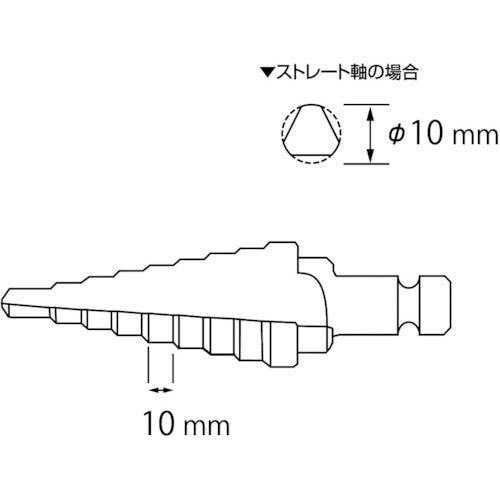 エビ　ステージドリル　ノンコーティング　５段　軸径１０ｍｍ　４−１２　LB412A　1 本