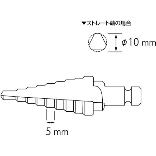 エビ　ステージドリル　ノンコーティング　９段　軸径１０ｍｍ　４−１２　LB412B　1 本