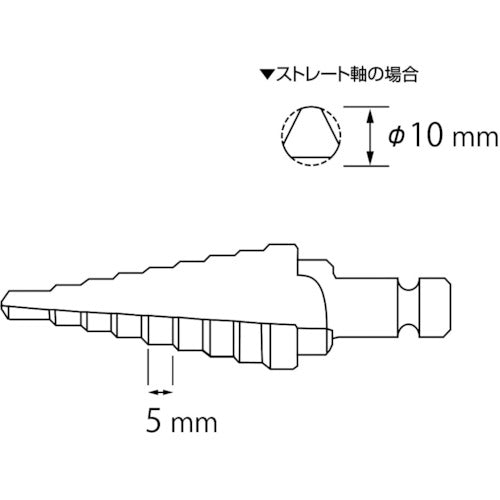 エビ　ステージドリル　Ｔｉｎコーティング　７段　軸径１０ｍｍ　６−１８　LB618G　1 本