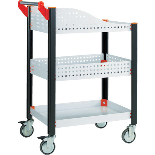 TRUSCCO 커스텀 왜건 화이트 633X470 얕은 선반 1장・깊은 펀치 선반판 부착 TAC-648W 1대