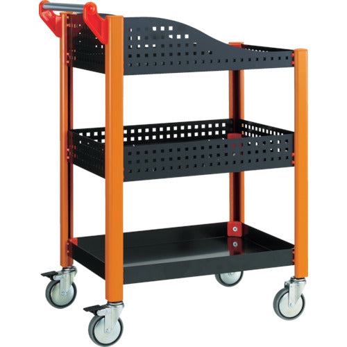 TRUSCCO 커스텀 왜건 얕은 선반 1단・깊은 펀치 선반 1단 첨부 TAC-648BK 1대