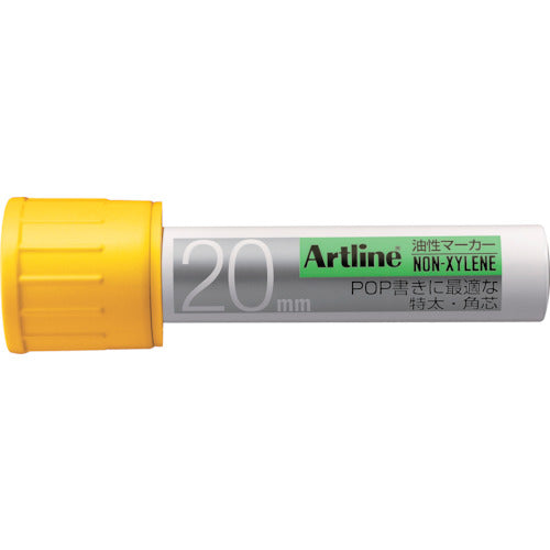 Shachihata Art Line Oil-Based Marker, Square 20, Yellow, K-122-Y, 1 pc