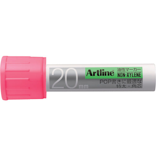 Shachihata Art Line Oil-Based Marker, Square 20, Pink, K-122-P, 1 pc