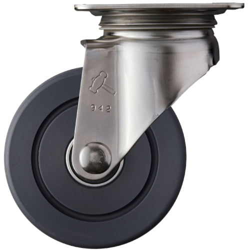 ハンマー　ステンレス製プレート式キャスター　プレート式ステンレスキャスター　自在　車輪径１００ｍｍ　ＭＣナイロン　Ｓシリーズ　320S-MCB100　1 個