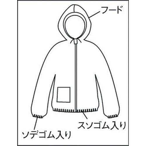 ＴＲＵＳＣＯ　タイベック製作業服　フード付ジャンパー　ＸＬ　ＸＬ　DPM-201　1 着