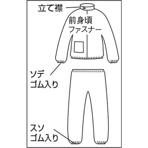 ＴＲＵＳＣＯ　タイベック製作業服　立て襟ツーピース　ＸＸＬ　DPM-502　1 着