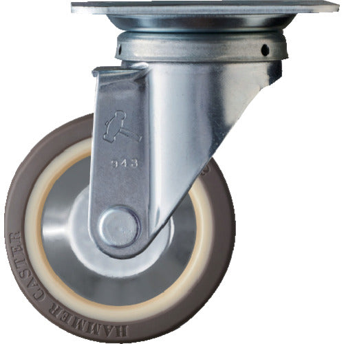 해머 선회식 우레탄 바퀴(나일론 휠·래디얼 볼 베어링) 100mm 400S-UB100 1개