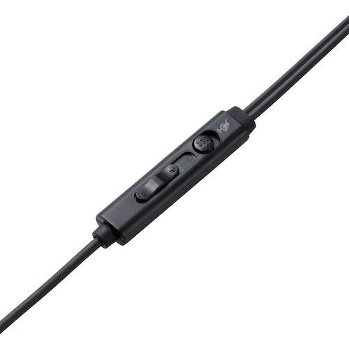 エレコム　マイクアーム付インナーイヤー型ヘッドセット　両耳　４極　変換ケーブル付　ブラック　HS-EP15TBK　1 個