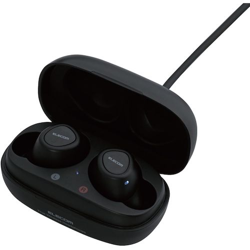 ELECOM 블루투스 이어폰 트루 무선 FAST MUSIC TWS10 블랙 LBT-TWS10BK 1개