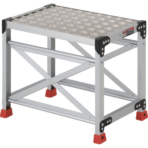 ＴＲＵＳＣＯ　作業用踏台　アルミ製・縞板タイプ　天板寸法６００Ｘ４００ＸＨ５００　TSFC-165　1 台