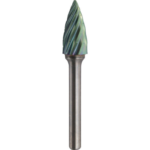 NRS Carbide Bur, Pointed RV Cut, ACC Coating, Blade Diameter 12 x Blade Length 25 x Shaft Diameter 6 x Shaft Length 45, Brazed, TCBT6800RV-ACC, 1 pc