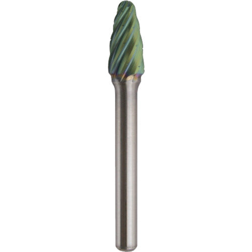 NRS Carbide Bur Tsukushi RV Cut ACC Coating Blade Diameter 10 x Blade Length 19 x Shaft Diameter 6 x Shaft Length 46 Brazed TCBT9600RV-ACC 1 pc