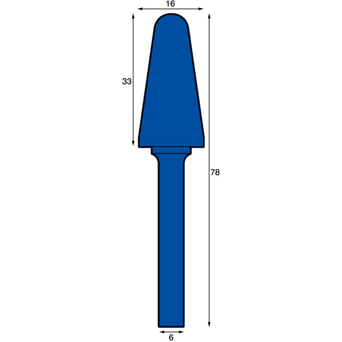 NRS Carbide Bur, Taper RV Cut, ACC Coating, Blade Diameter 16 x Blade Length 33 x Shaft Diameter 6 x Shaft Length 45, Brazed, TCBT4800-6RV-ACC, 1 pc