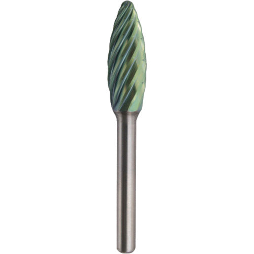 NRS Carbide Bur, Elliptical RV Cut, ACC Coating, Blade Diameter 12 x Blade Length 32 x Shaft Diameter 6 x Shaft Length 45, Brazed, TCBT5600RV-ACC, 1 pc
