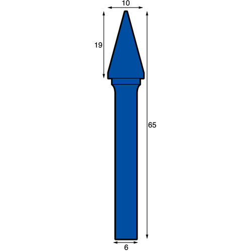 NRS Carbide Bur Conical RV Cut ACC Coating Blade Diameter 10 x Blade Length 19 x Shaft Diameter 6 x Shaft Length 46 Brazed TCBT2600RV-ACC 1 pc