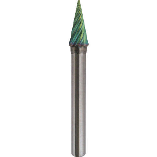 NRS Carbide Bur Conical RV Cut ACC Coating Blade Diameter 8 x Blade Length 18.5 x Shaft Diameter 6 x Shaft Length 46.5 Brazed TCBT2500RV-ACC 1 pc