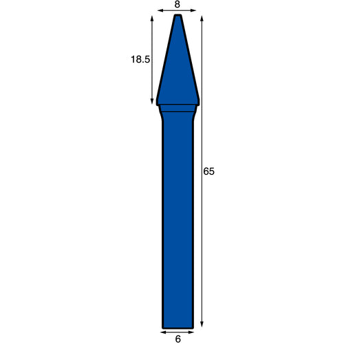 NRS Carbide Bur Conical RV Cut ACC Coating Blade Diameter 8 x Blade Length 18.5 x Shaft Diameter 6 x Shaft Length 46.5 Brazed TCBT2500RV-ACC 1 pc