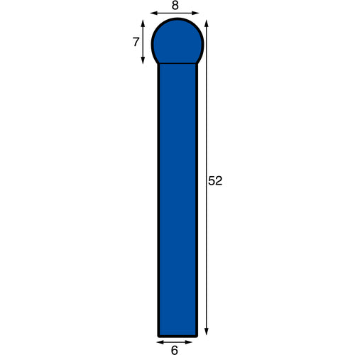 NRS Carbide Bur, Spherical RV Cut, ACC Coating, Blade Diameter 8 x Blade Length 7 x Shaft Diameter 6 x Shaft Length 45, Brazed, TCBT7500RV-ACC, 1 pc