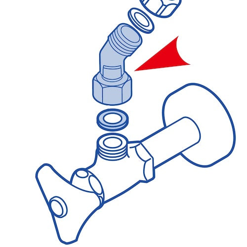 SANEI 편너트 부착 45°엘보 T843-2-13 1개