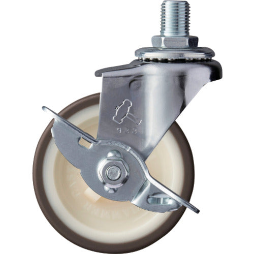 Hammer Screw-in swivel type urethane wheel (nylon wheel) 65mm M12 with stopper 415A-3UR65 1 piece