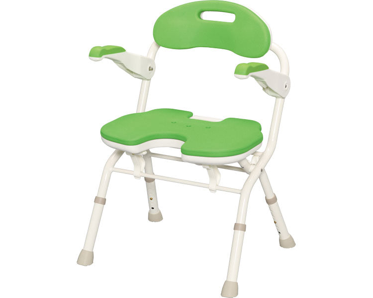 安寿　折りたたみシャワーベンチ　FU / 536-055　グリーン　1 台