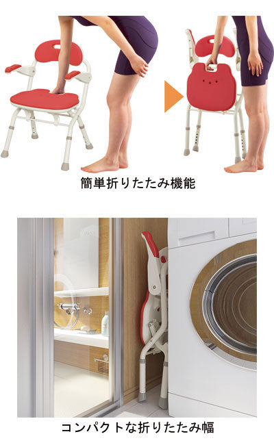 安寿　折りたたみシャワーベンチ　FC　背付タイプ / 536-060　ブルー　1 台