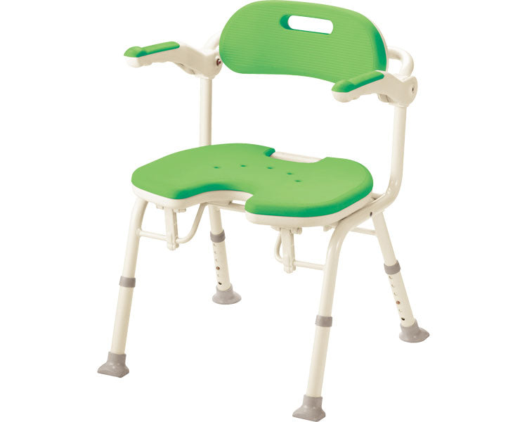 安寿　折りたたみシャワーベンチ　IU　（座面U型） / 536-336　グリーン　1 台