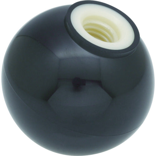 TRUSCO Plastic Grip Ball, No Core, Black, Φ40 x M12mm, P-TPB40-12BK, 1 pc