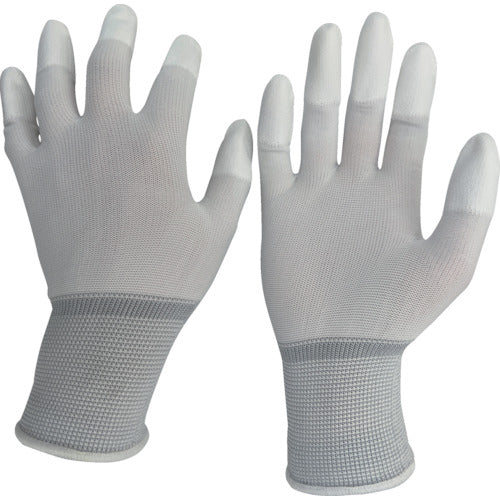 Mielove Urethane Gloves Fingertip Coated White L (10 pairs) NO.618-L 1 set