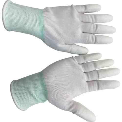 Mielove Urethane Gloves Fingertip Coated White L (10 pairs) NO.618-L 1 set