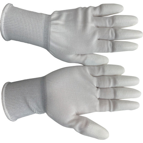 Mielove Urethane Gloves Fingertip Coated White M (10 pairs) NO.618-M 1 set