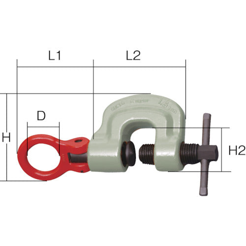 スーパー　ねじ式クランプ　スクリューカムクランプ　自在型　基本使用荷重０．５ｔ　SUC0.5　1 台