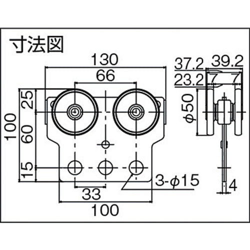 ＤＡＩＫＥＮ　マテハンＭＴＨ３　ツール複車　MTH3-4WHTU　1 個