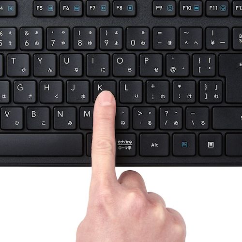 ELECOM Wireless Keyboard, Thin, Membrane Type, Antibacterial, Full Size, Black, TK-FDM110TKBK, 1 Unit