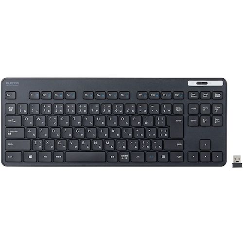 エレコム　無線キーボード　薄型　メンブレン式　抗菌　コンパクトサイズ　ブラック　TK-FDM109TKBK　1 台