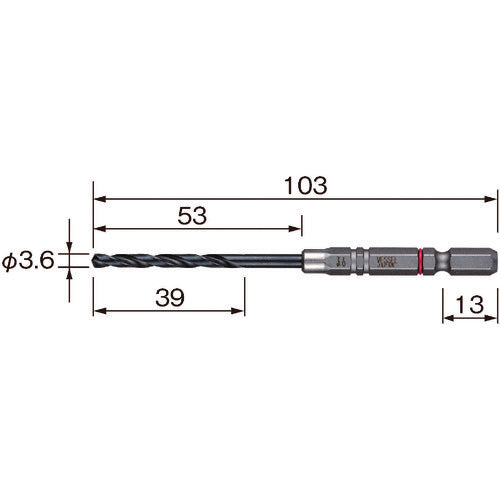 VESSEL Cushion Drill (for Metalworking) AMD 3.6mm AMD-3.6 1 piece